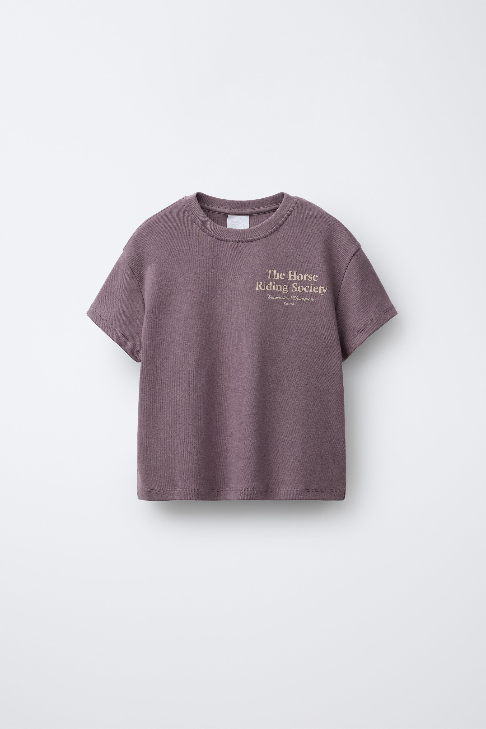 EQUESTRIAN T-SHIRT WITH EMBOSSED TEXT